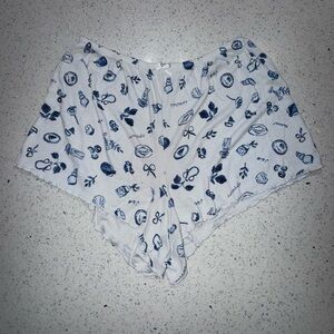 Colsie White and Blue Patterned Shorts